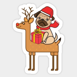 Pug Xmas Sticker